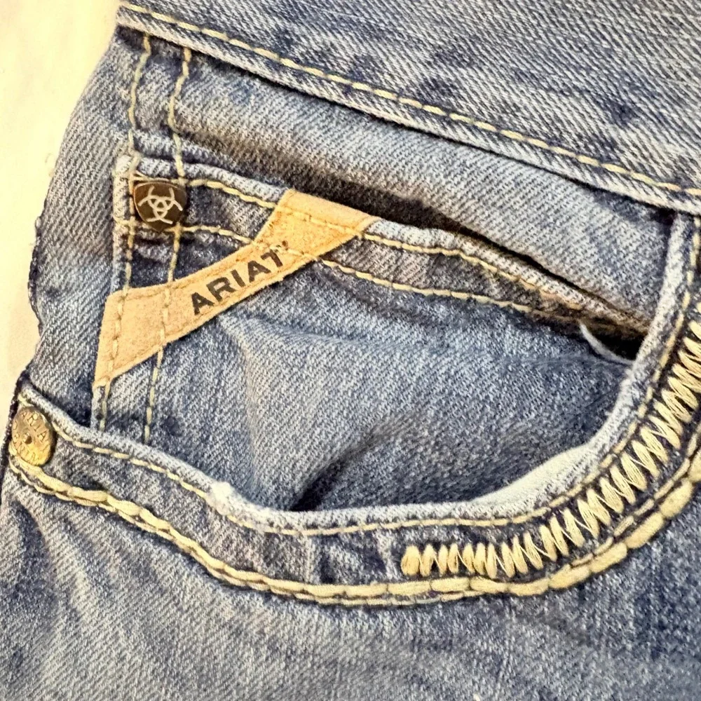Ariat M5 Mens Straight Fit Straight Leg Jeans 34x34 Medium Wash Contrast Stitch